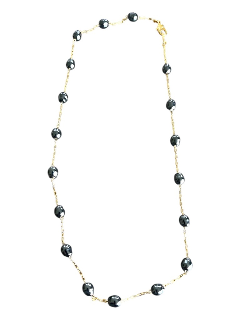 Avon Iridescent Illusion Faux Pearl Necklace - Smoky Blue/Black